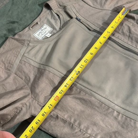 LUCKY BRAND women’s Lamb leather beige jacket size Large - Picture 4 of 8